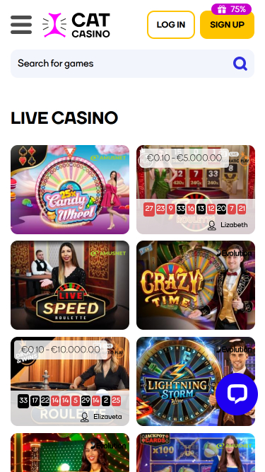 Croupier en Direct du Casino Cat Mobile