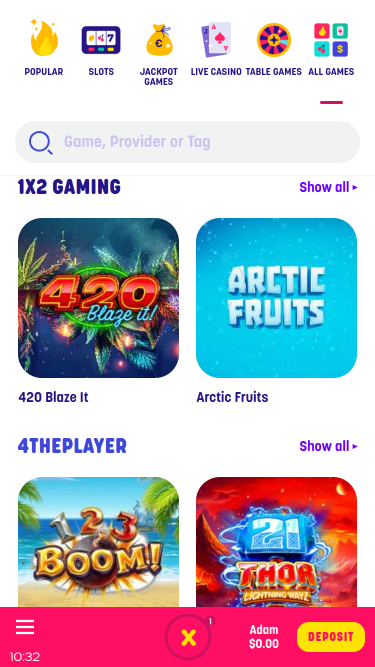 Développeurs de jeux du casino Caxino Mobile