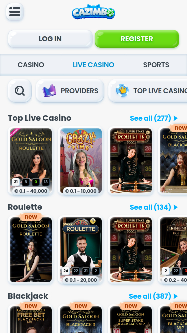 Crupier en vivo de Cazimbo Casino Móvil