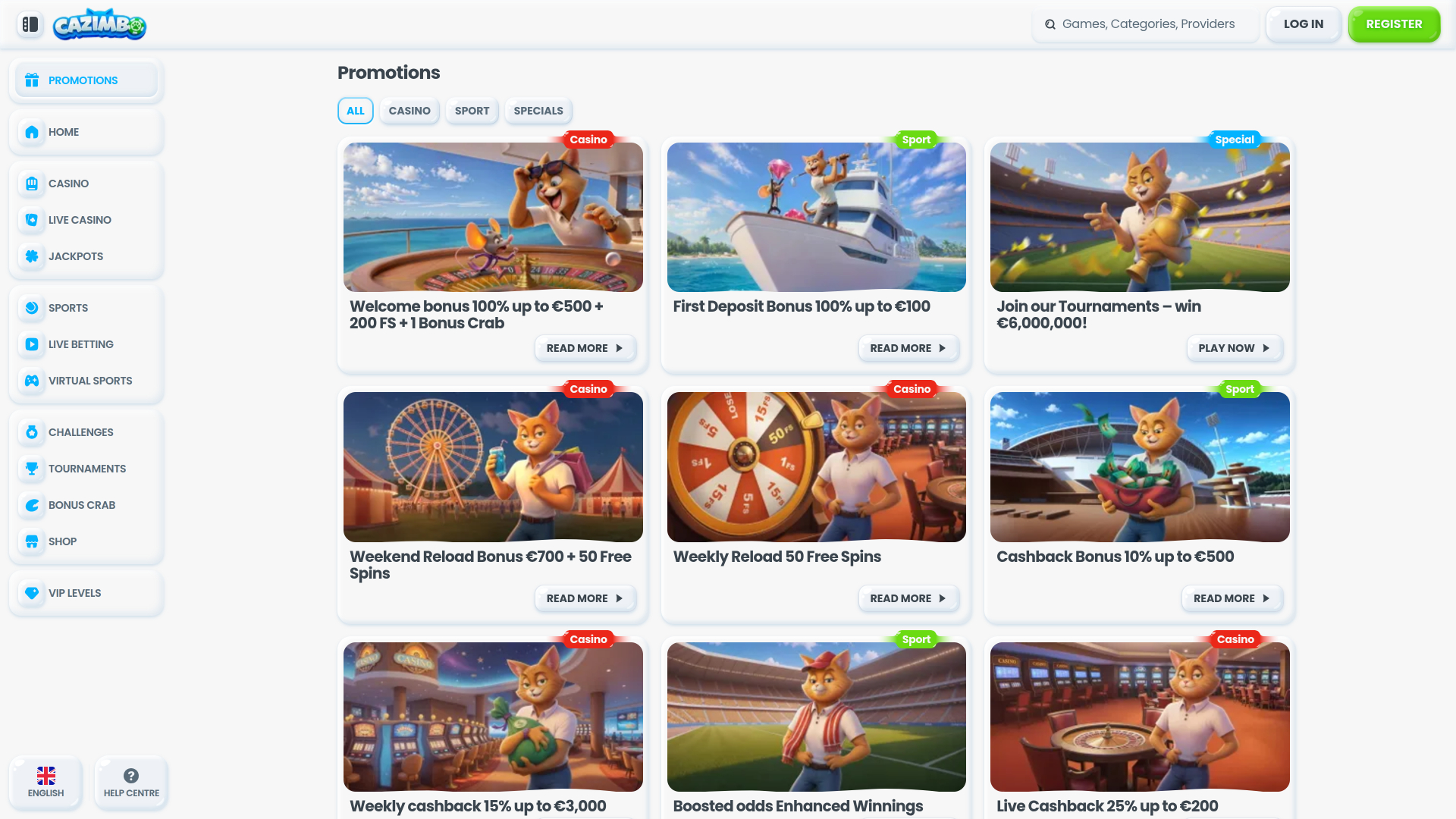 Promociones de Cazimbo Casino Escritorio