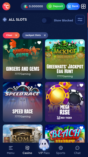 Jackpot del Celsius Casino Mobile