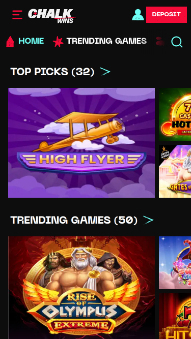 ChalkWins Casino Games Mobile