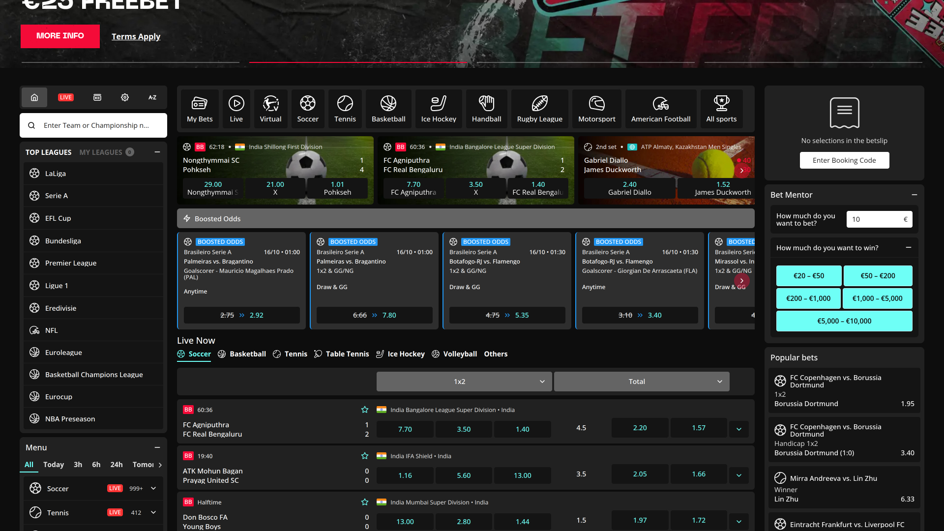 ChalkWins Casino Live Sports Desktop