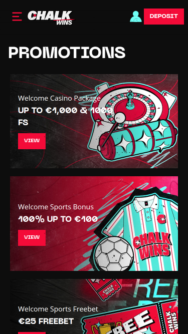 ChalkWins Casino Promotions Mobile