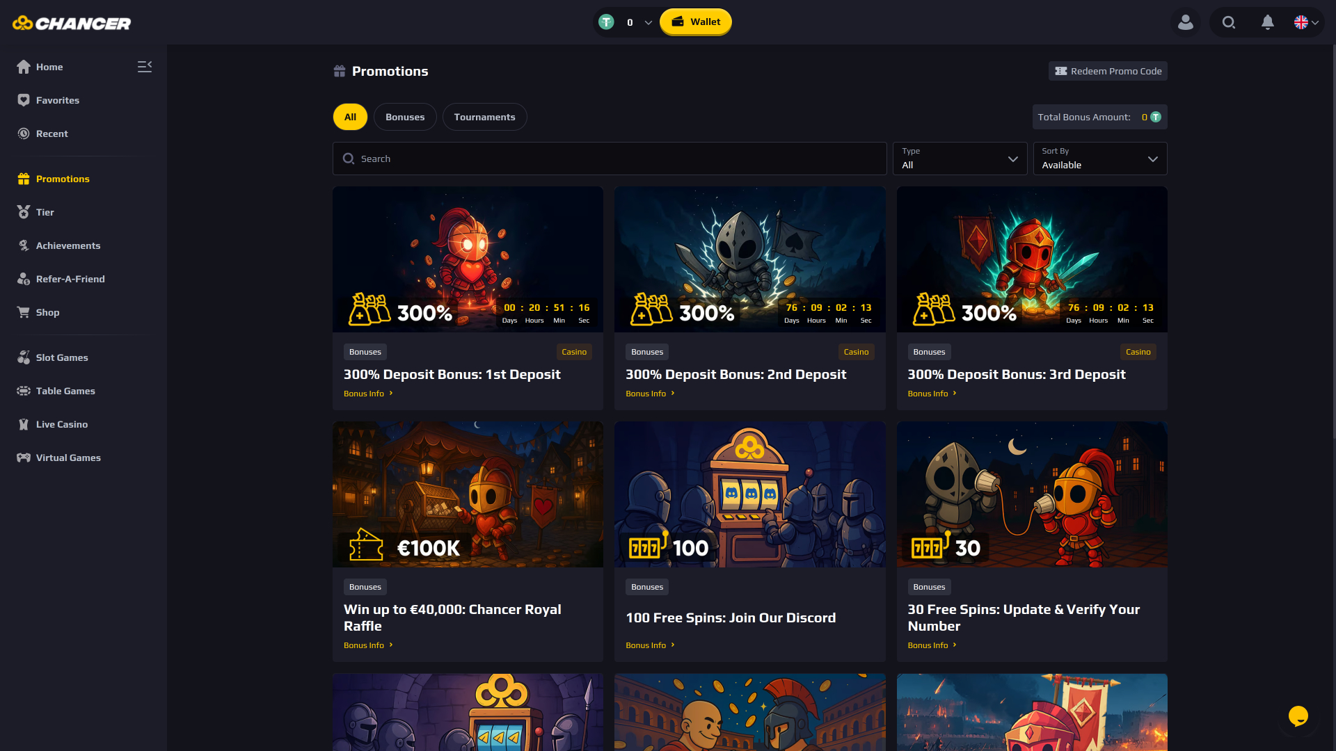 Promotions du casino Chancer Bureau