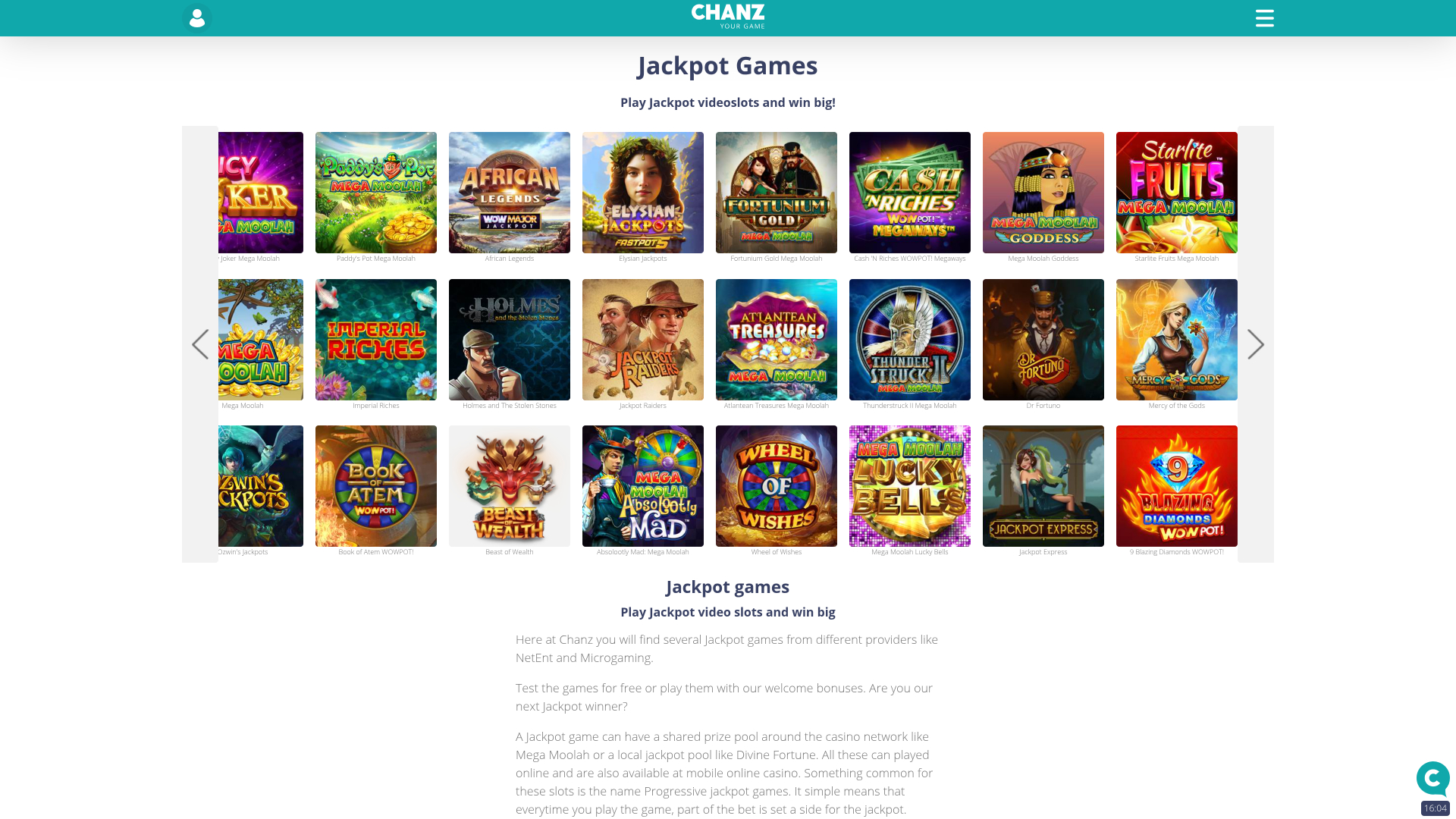 Jackpot de Chanz Casino Bureau