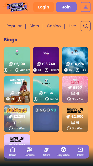 Cheeky Casino Bingo Mobile