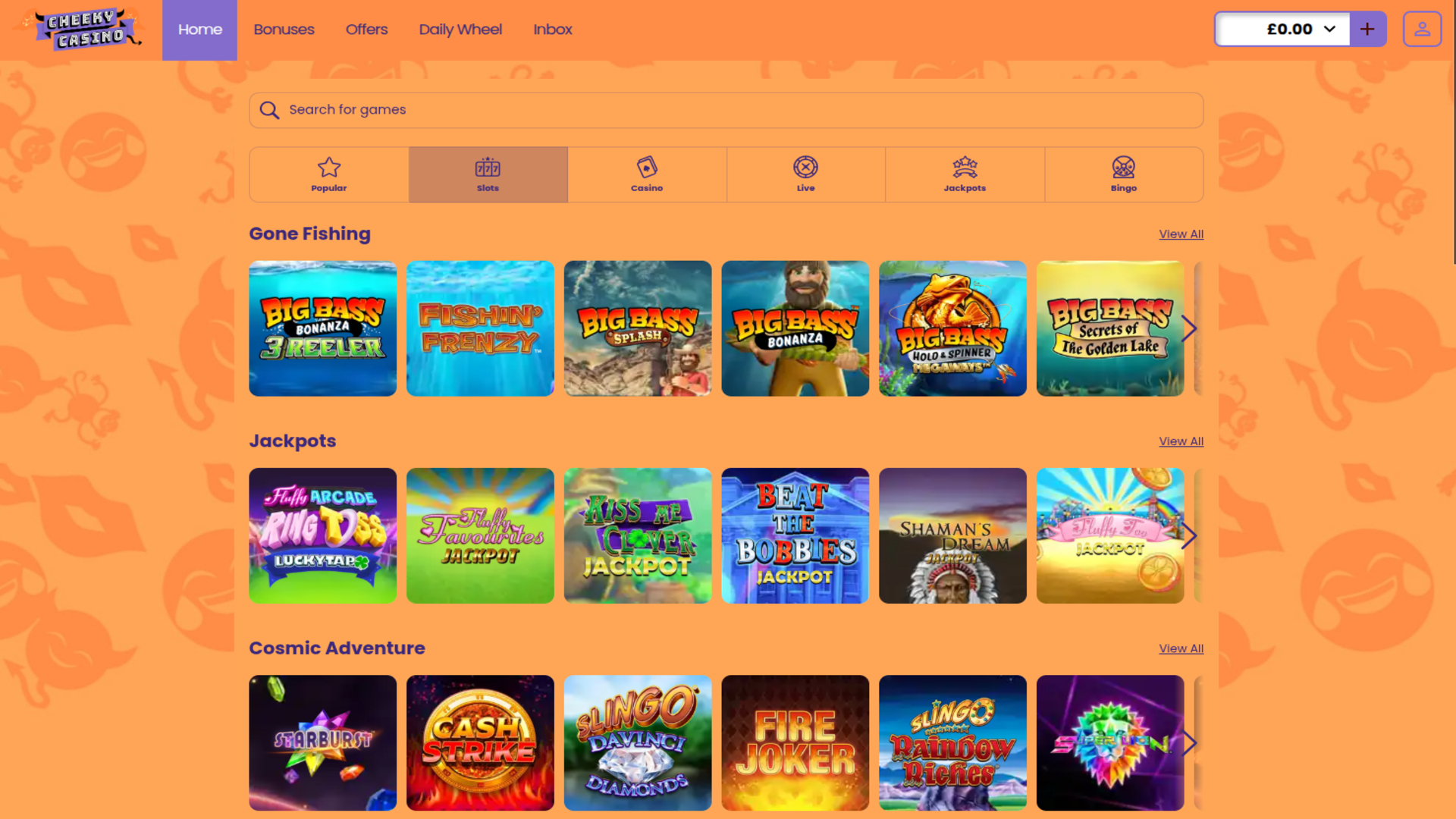 Cheeky Casino jeux bureau