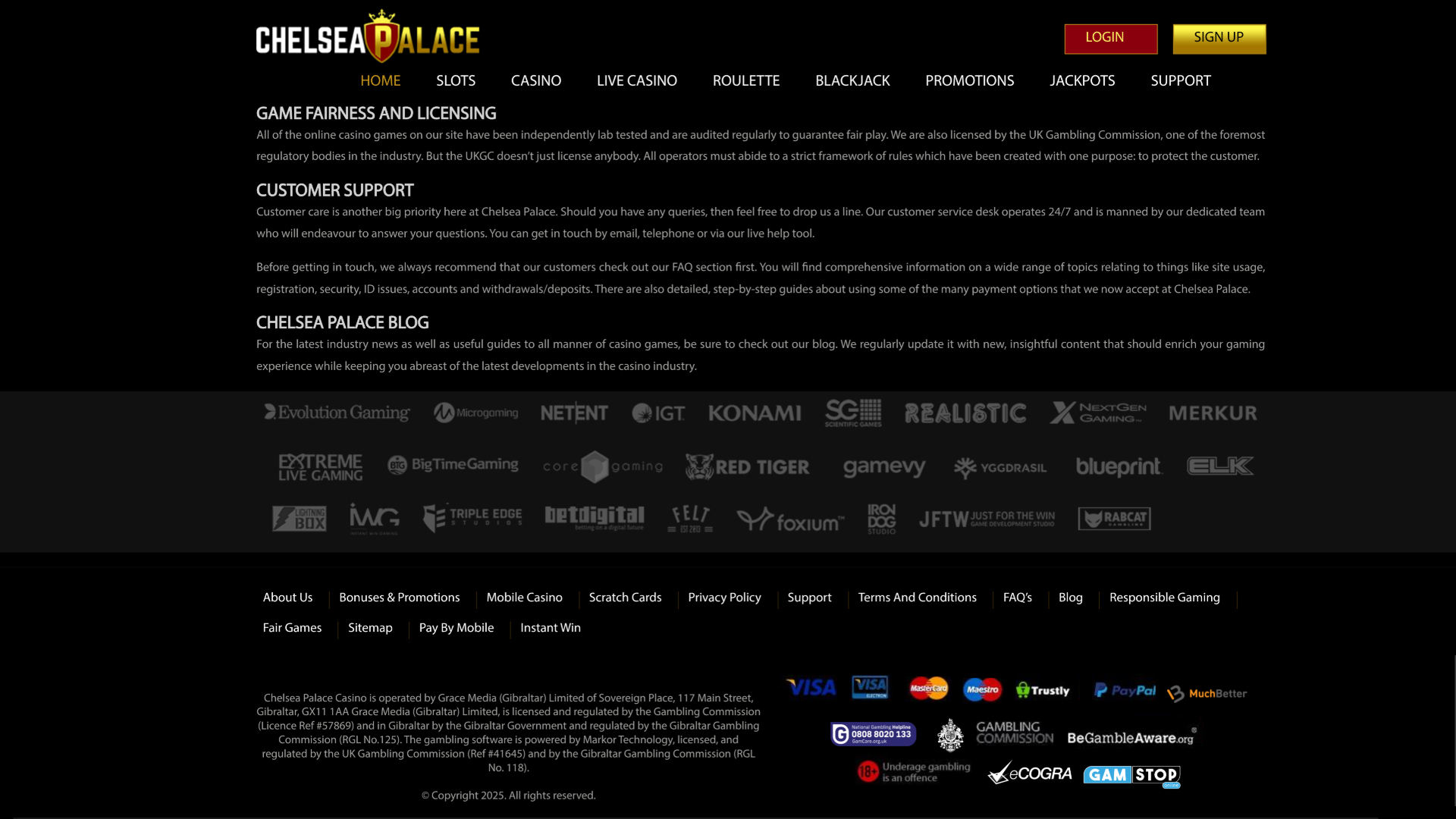 Développeurs de jeux de Chelsea Palace Casino bureau