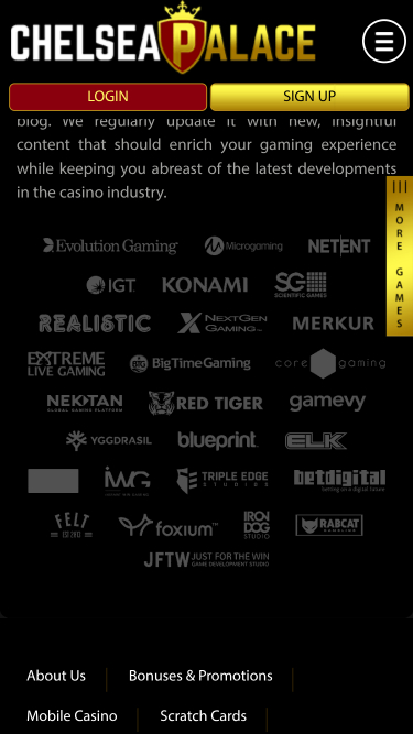 Développeurs de jeux de Chelsea Palace Casino mobile