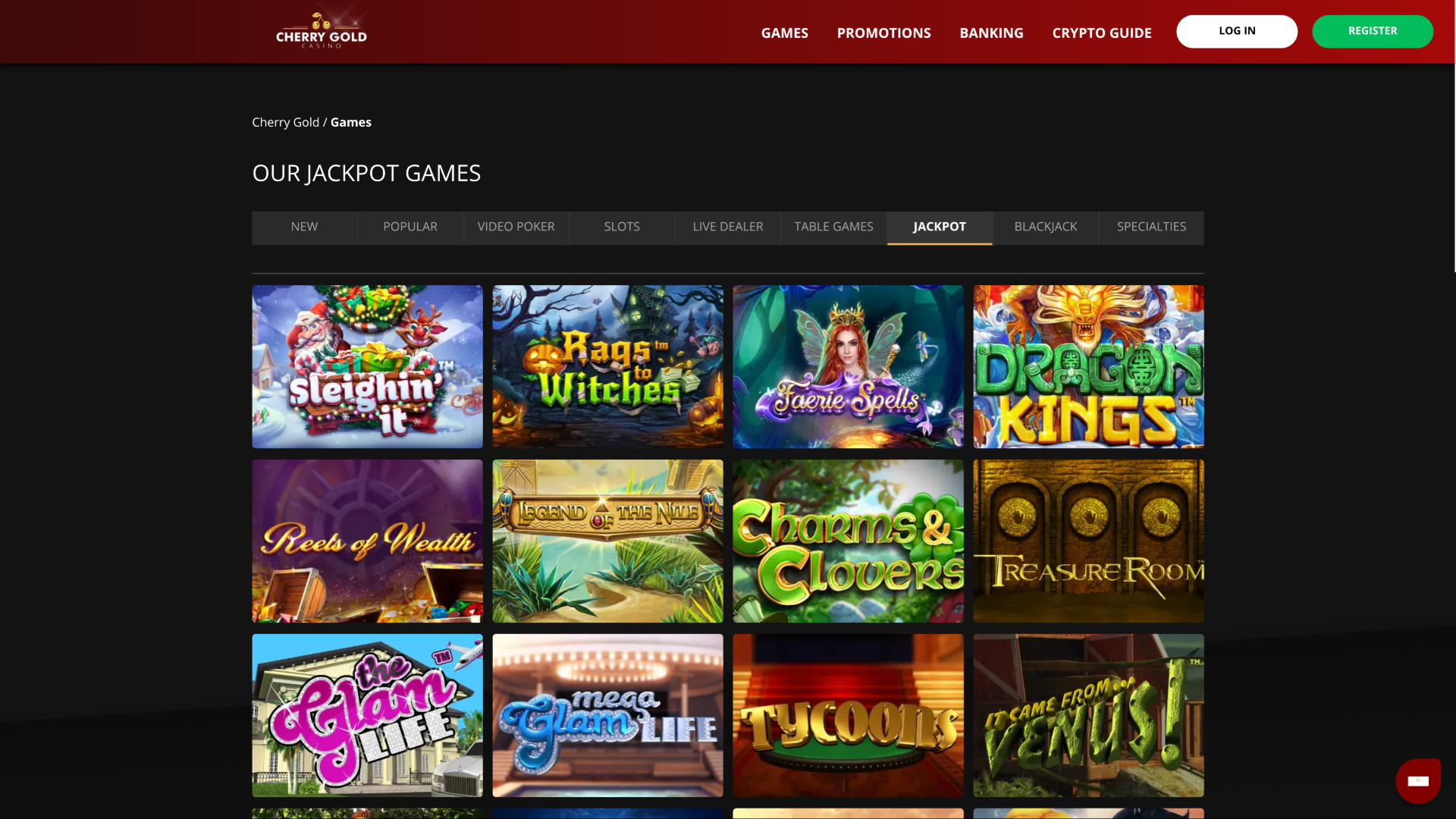 Jackpots de Cherry Gold Casino bureau