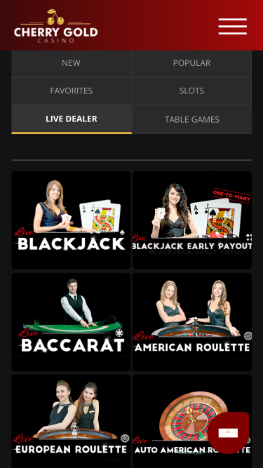 Croupier en direct de Cherry Gold Casino mobile