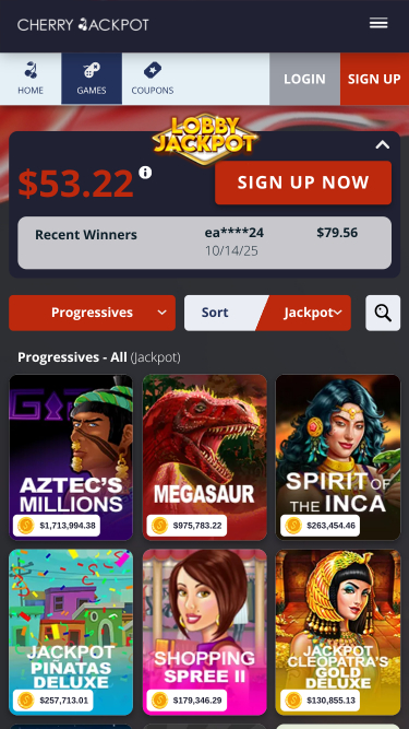 Développeurs de jeux de Cherry Jackpot Casino mobile