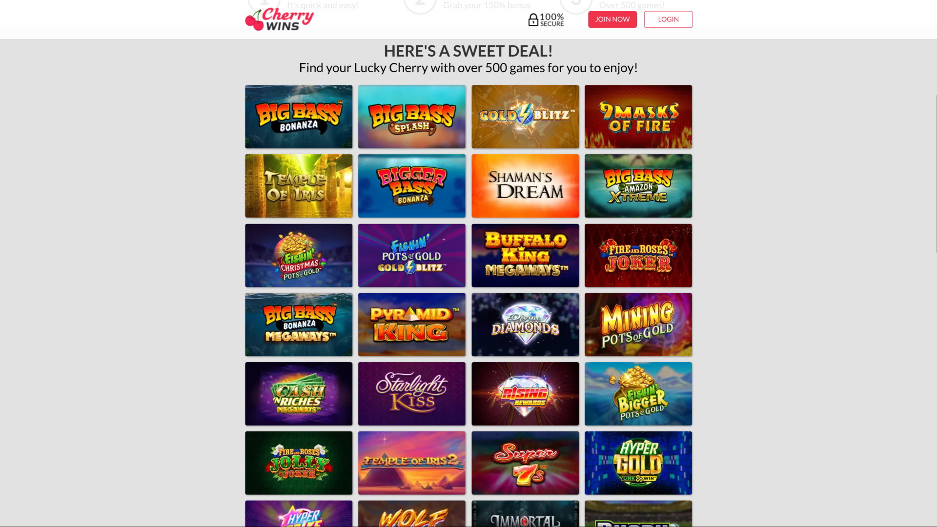 Jeux de Cherry Wins Casino bureau