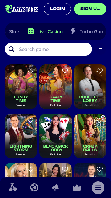 Croupier en direct mobile de ChiliStakes Casino
