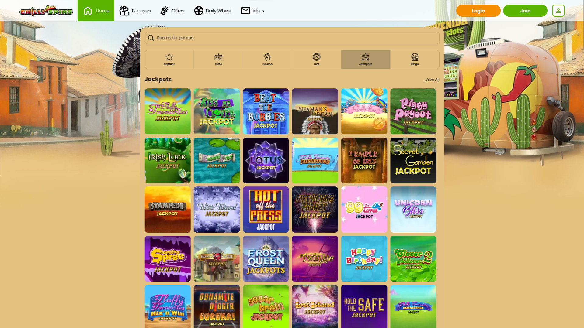 Chilli Spins Casino Desktop-Jackpot