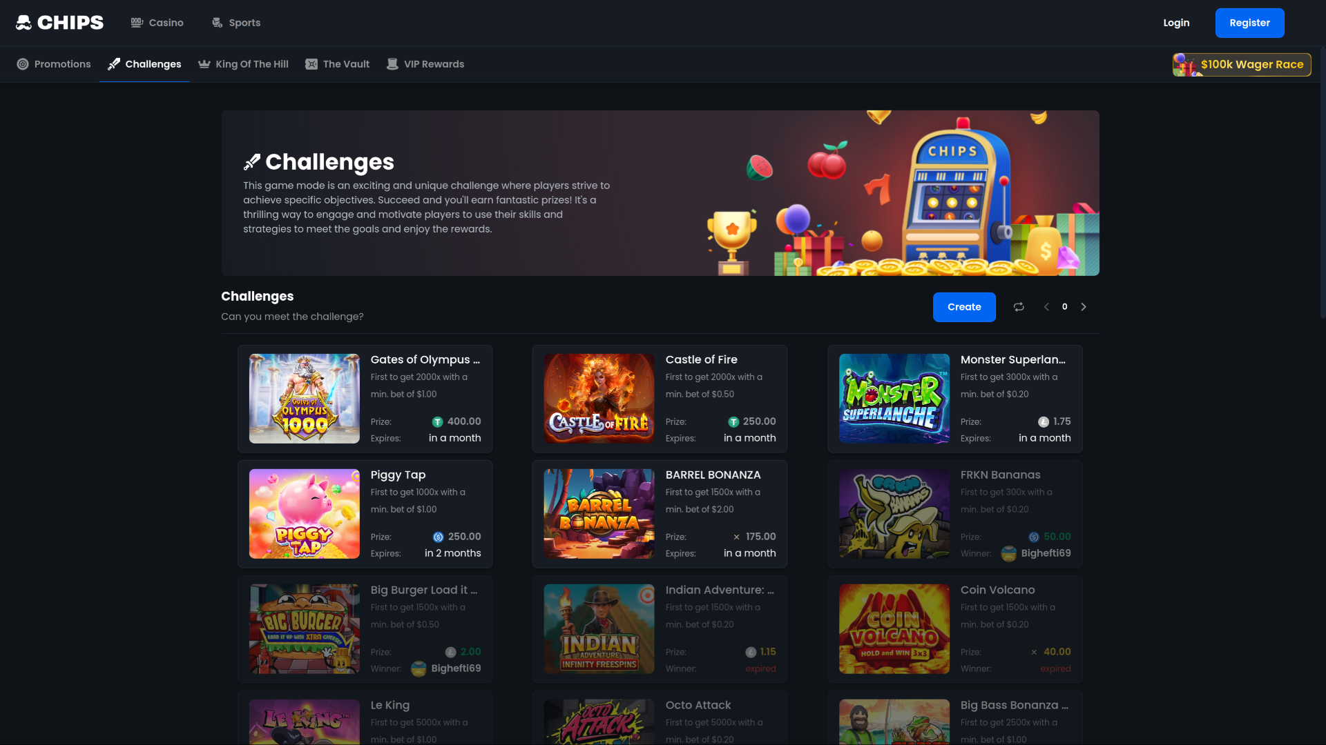 Chips.GG Casino Desktop-Herausforderungen