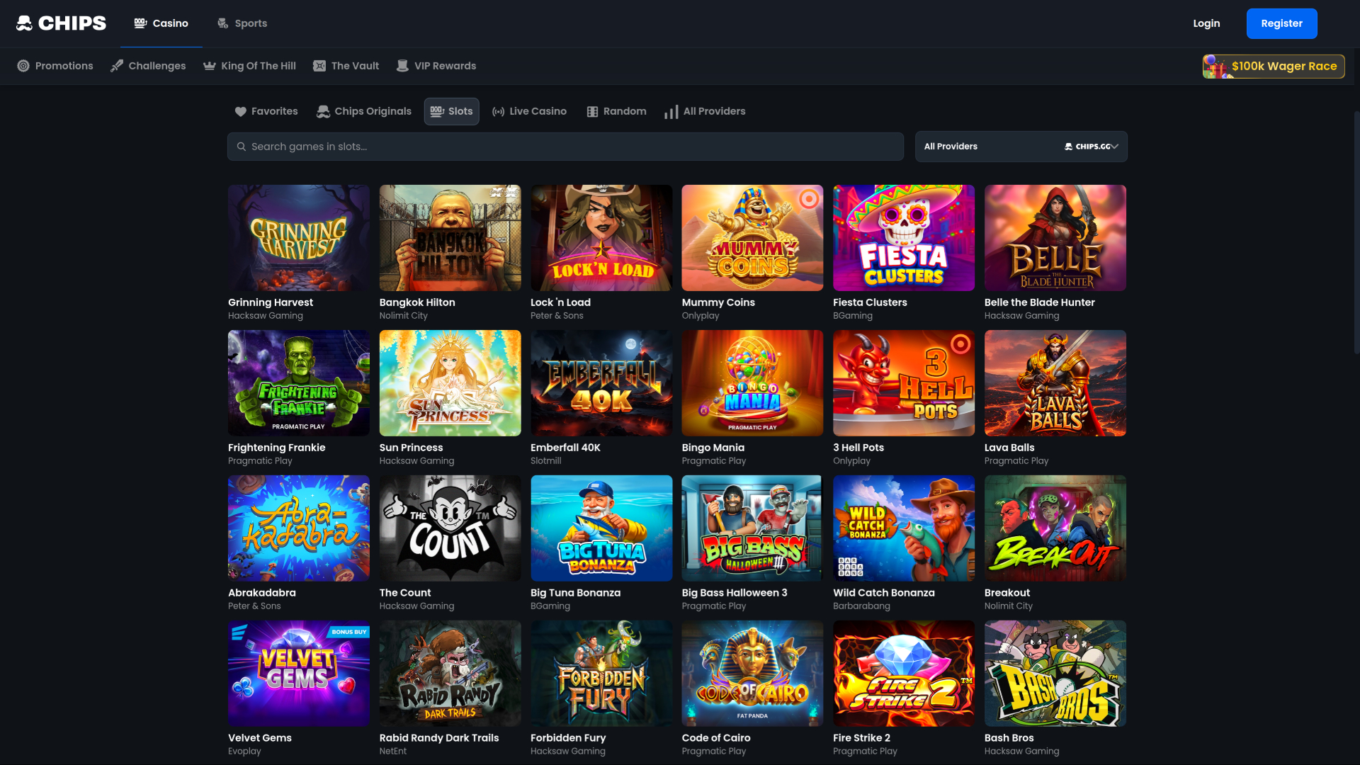 Chips.GG Casino Desktop-Spiele