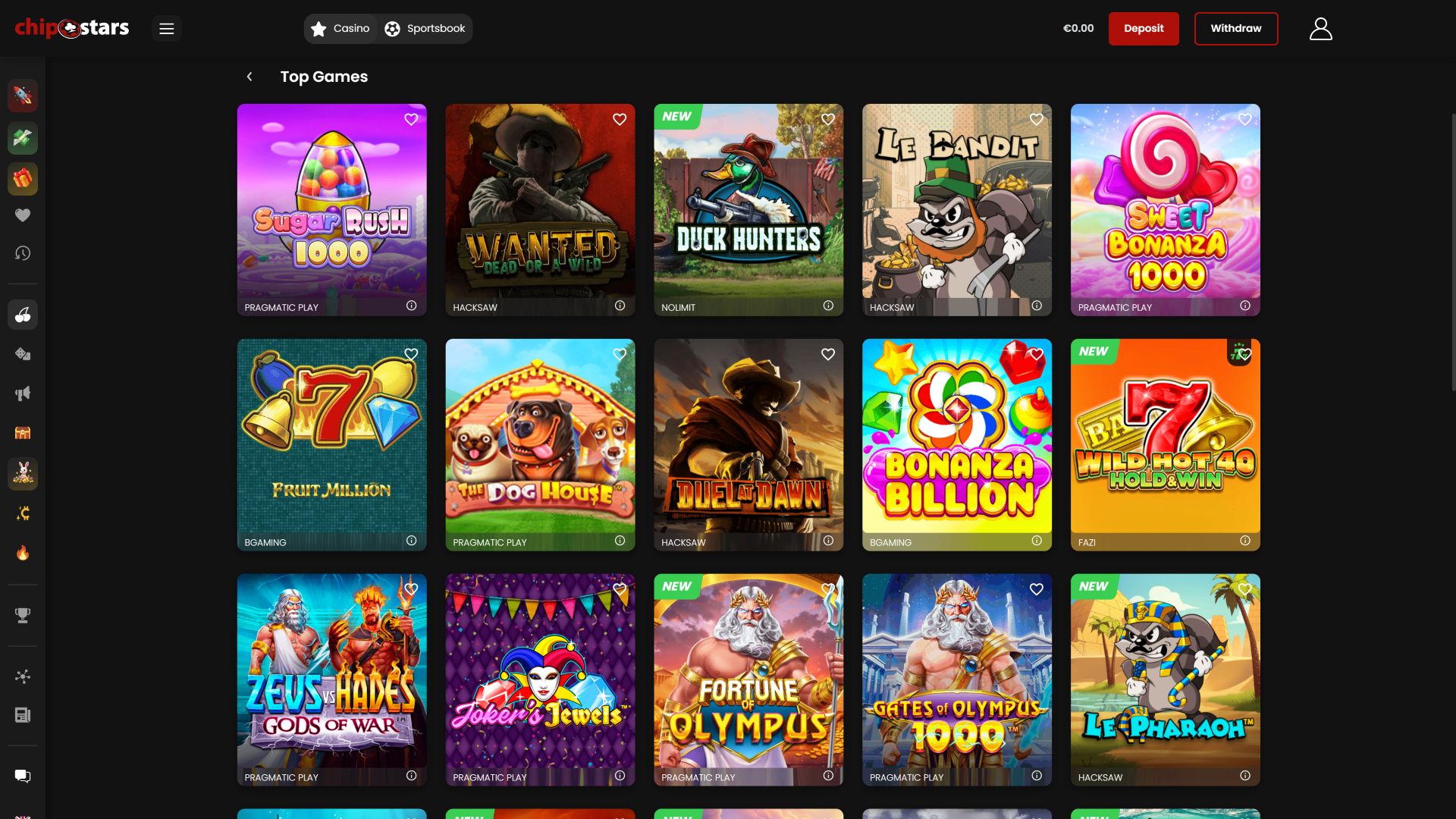 Игры для ПК от Chipstars.bet