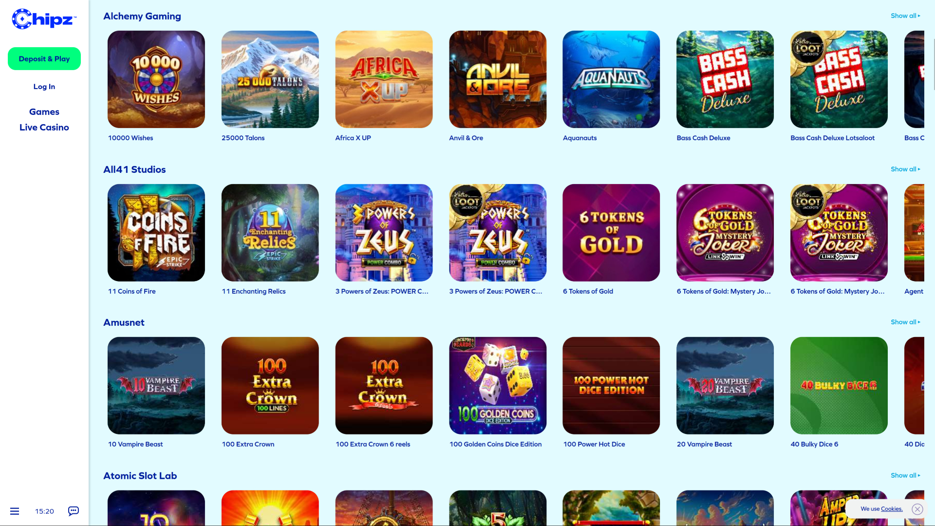 Desarrolladores de juegos de Chipz en escritorio