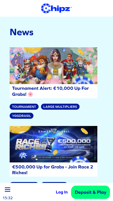 Promociones de Chipz en móvil