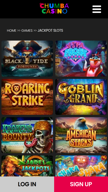 Jackpot du Chumba Casino Version mobile