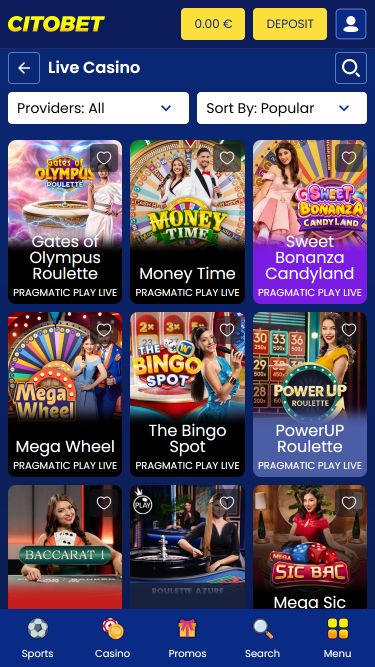 Citobet Mobile Live Dealer Image