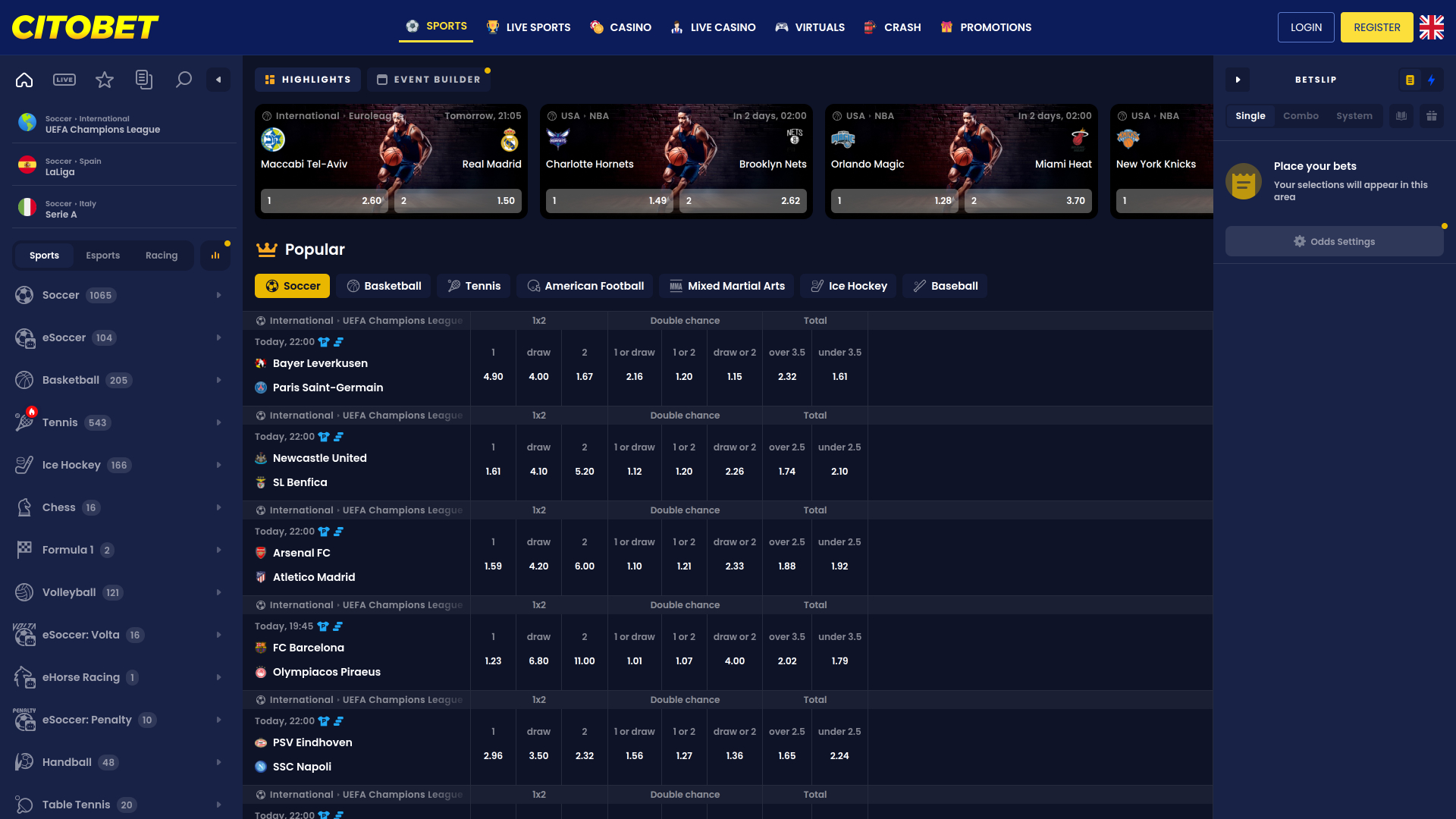 Citobet Sport in Diretta Desktop