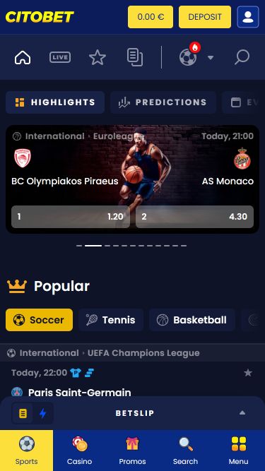 Citobet Mobile Live Sports Image