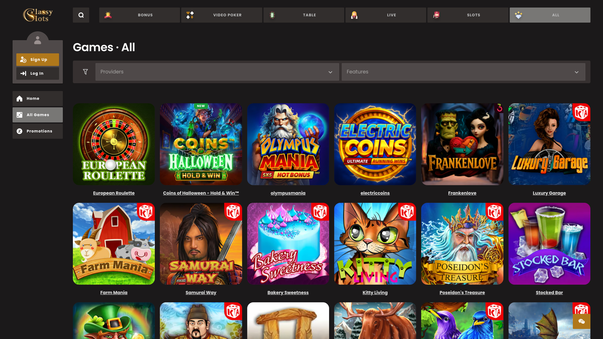 Jeux du Casino Classy Slots Bureau