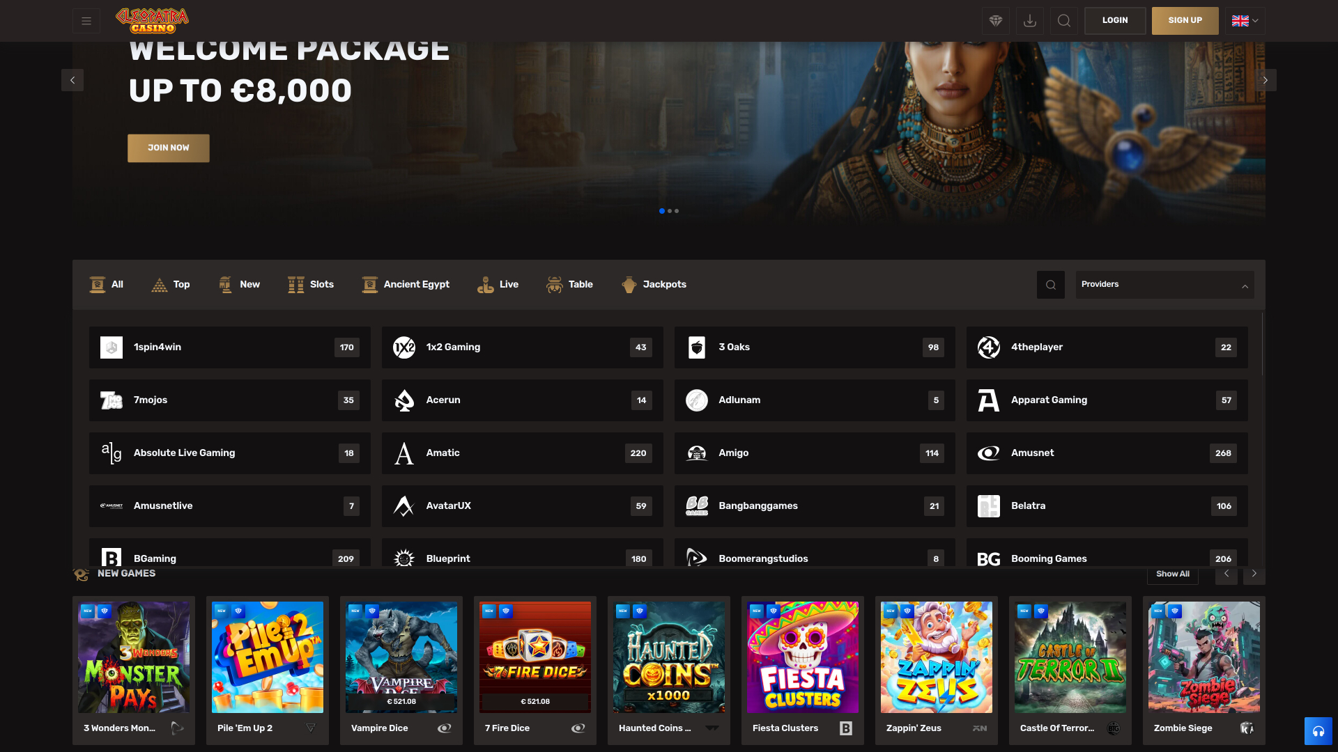 Développeurs de Jeux du Casino Cleopatra Bureau