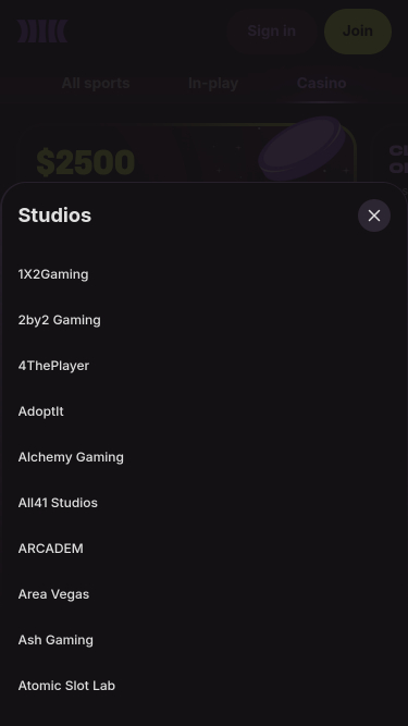 Développeurs de Jeux du Casino Cloudbet Mobile