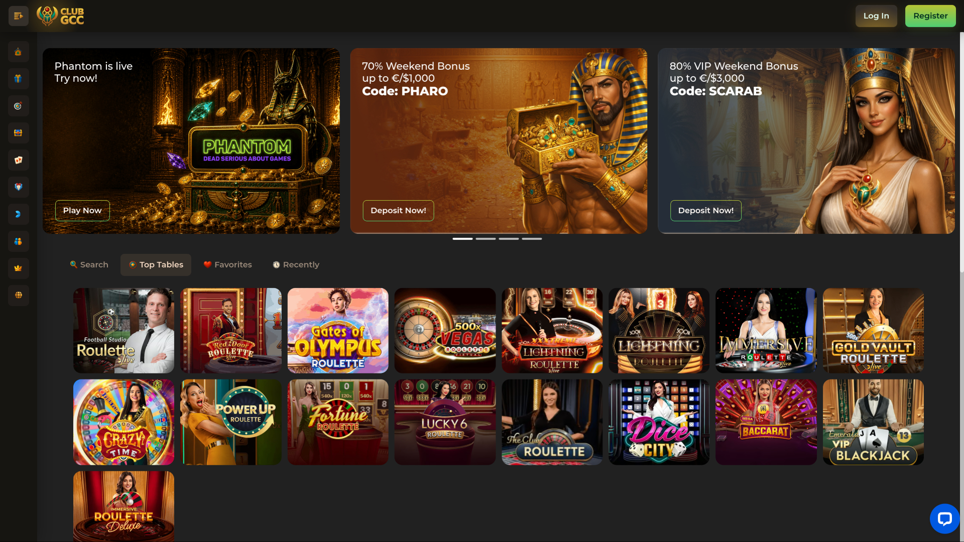 Club GCC Casino Desktop Live Dealer