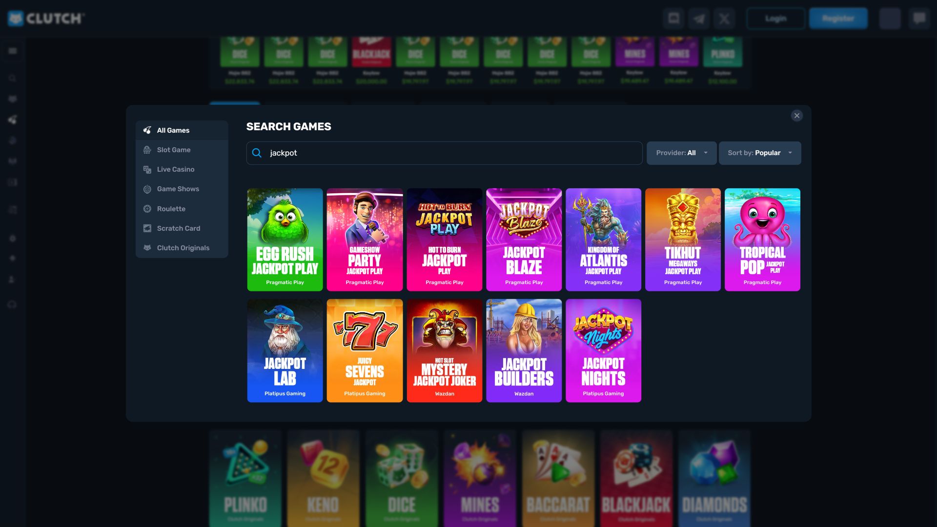 Clutch Casino Desktop Jackpot