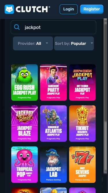 Clutch Casino Mobile Jackpot