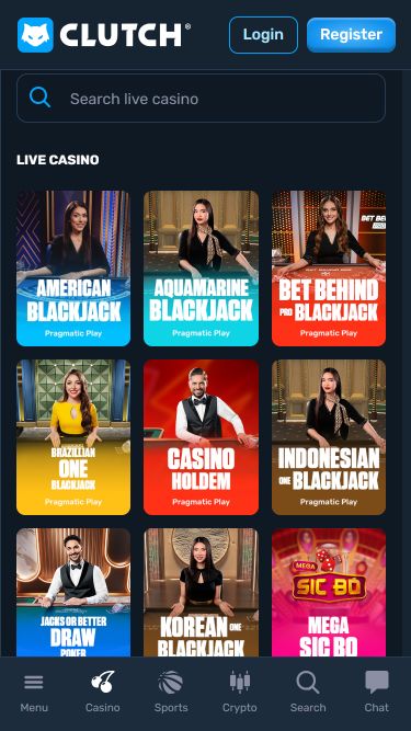 Clutch Casino Mobile Live Dealer