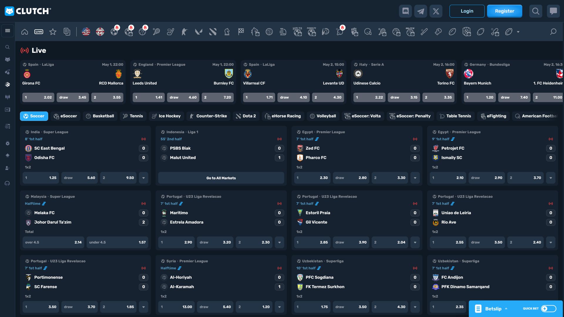 Clutch Casino Desktop Live-Sport