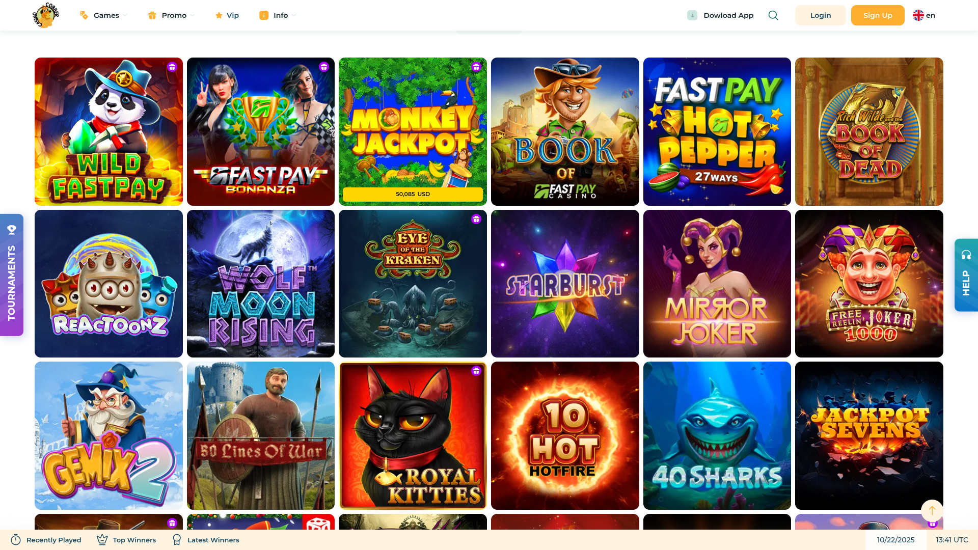 Игры Казино Cobber Рабочий стол