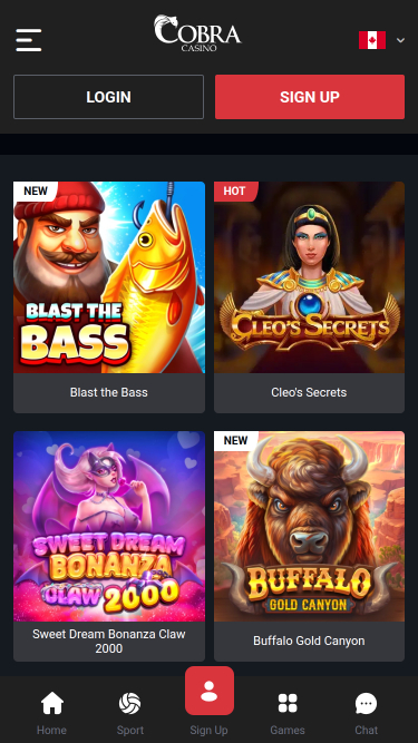 Cobra Casino Games Mobile
