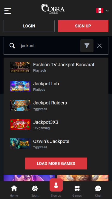Cobra Casino Jackpot Mobile