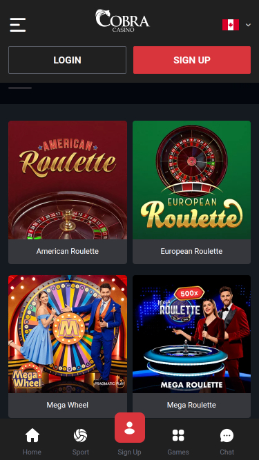 Cobra Casino Live Dealer Mobile