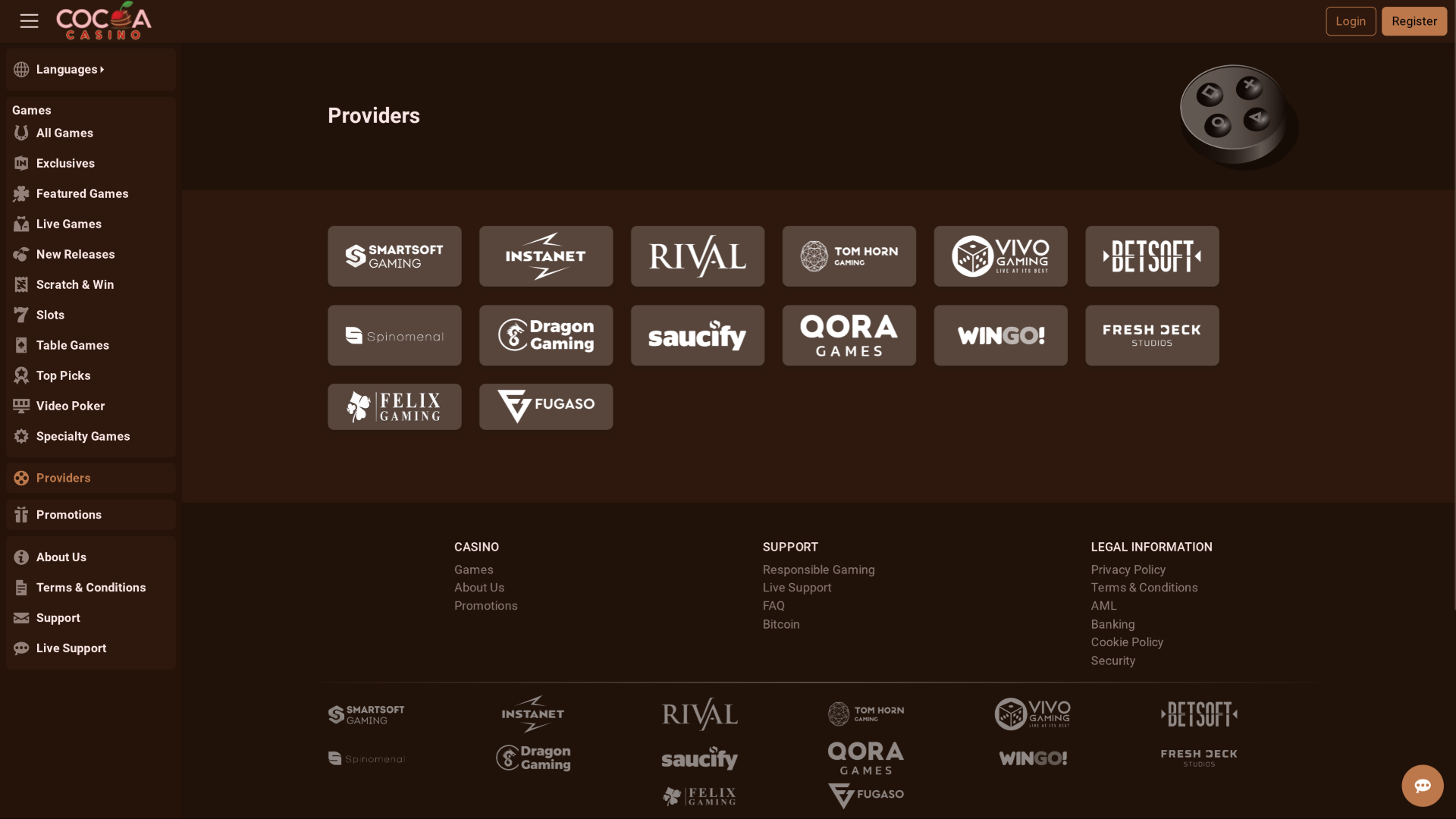 Développeurs de jeux du casino Cocoa sur ordinateur