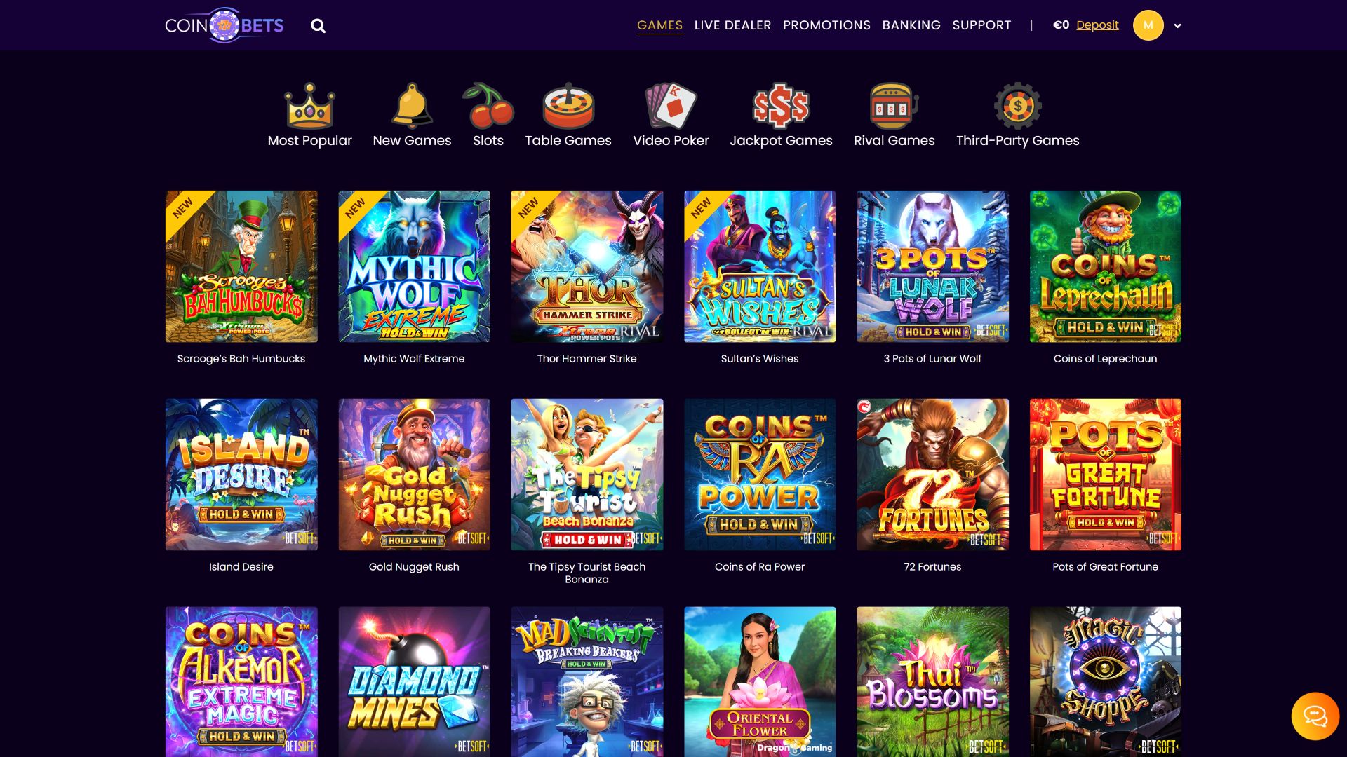 Juegos de escritorio con imágenes del casino CoinBets777