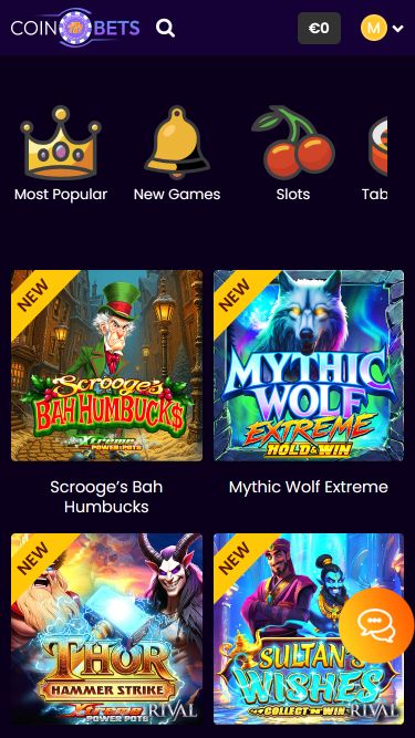 Juegos de imágenes para móviles del casino CoinBets777
