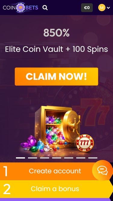 Página de inicio de la imagen móvil del casino CoinBets777