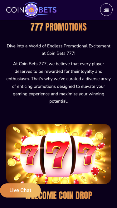 Promotions du casino CoinBets777 sur mobile
