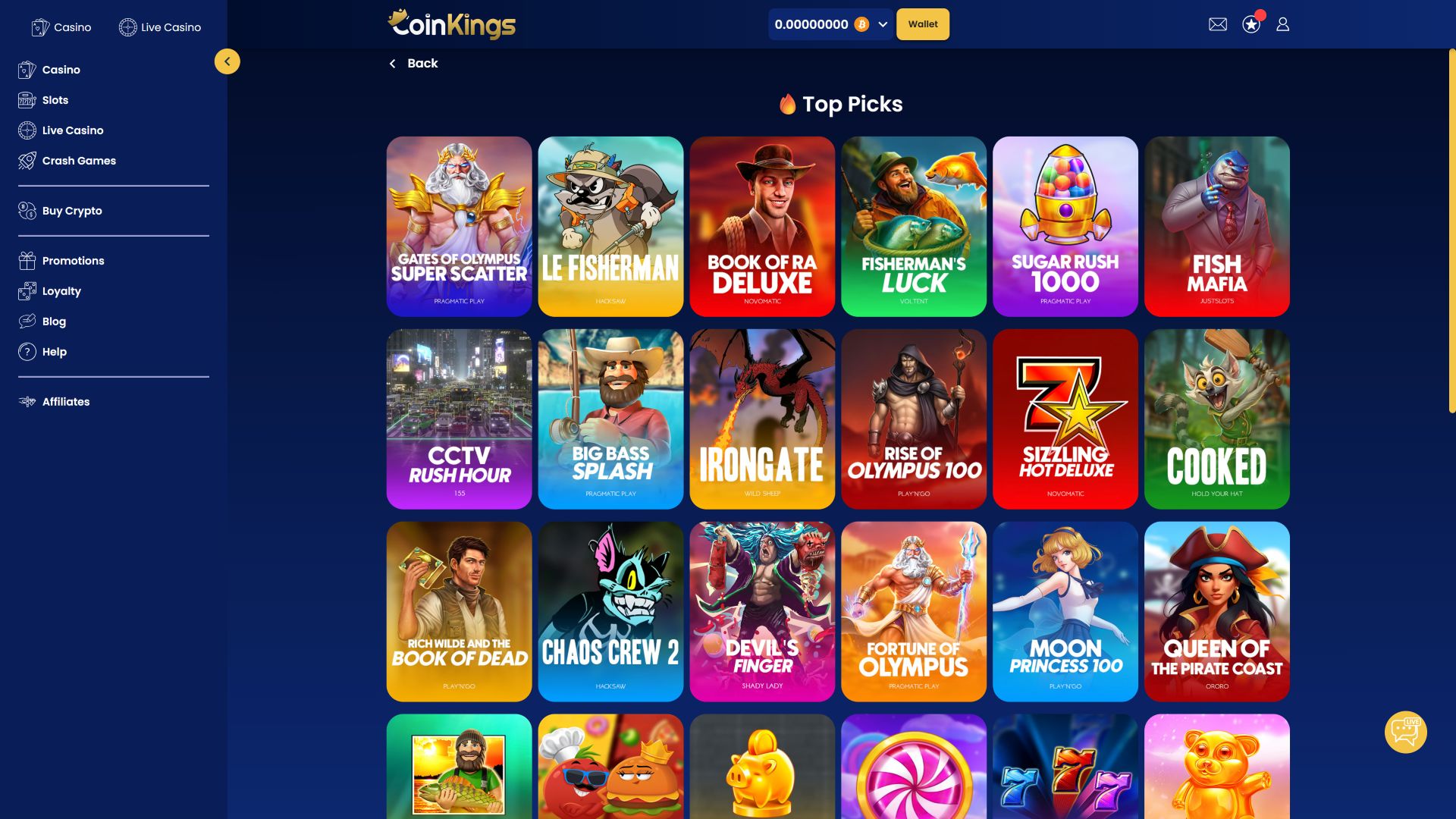 Jeux de casino CoinKings pour ordinateur