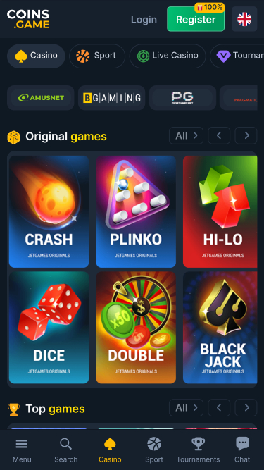 Jeux du casino Coins Game sur mobile