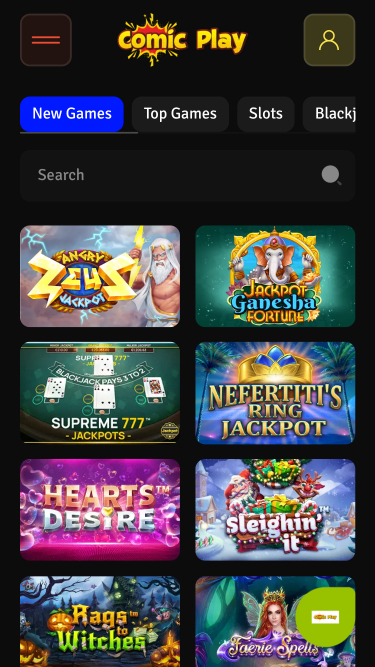 Jackpots du casino ComicPlay sur mobile