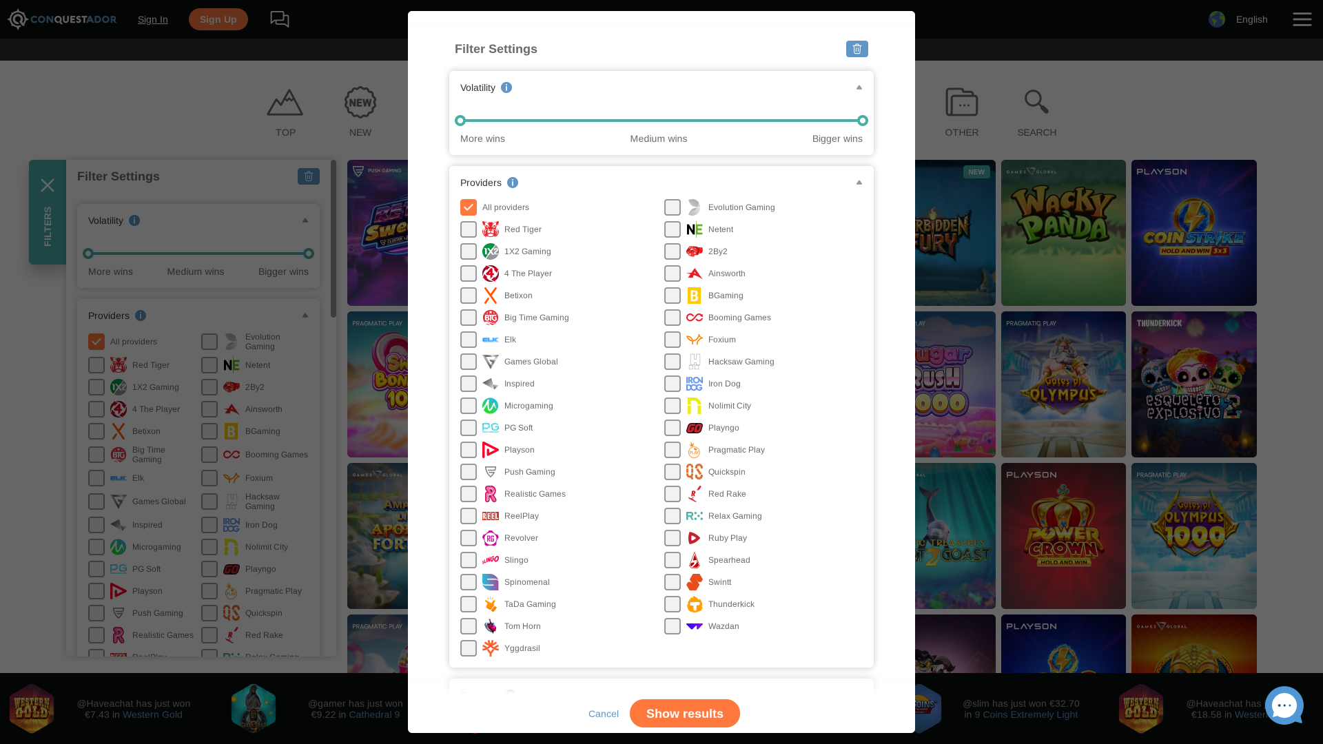 Développeurs de Jeux du Casino Conquestador Bureau
